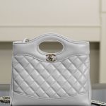 Chanel 24S 31 Mini Tote Bag Elephant Grey - fake chanel mini tote grey front view